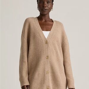 Mongolian Cashmere Oversized Boyfriend Cardigan Sweater